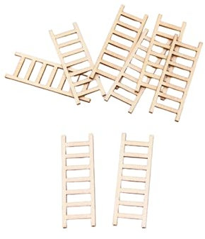 DUXUANT Mini Wooden Step Ladders, Miniature Ladder,Fairy Garden Ladder, Dollhouse Ornament DIY Craft Accessory for Landscape Decor(20 pcs)