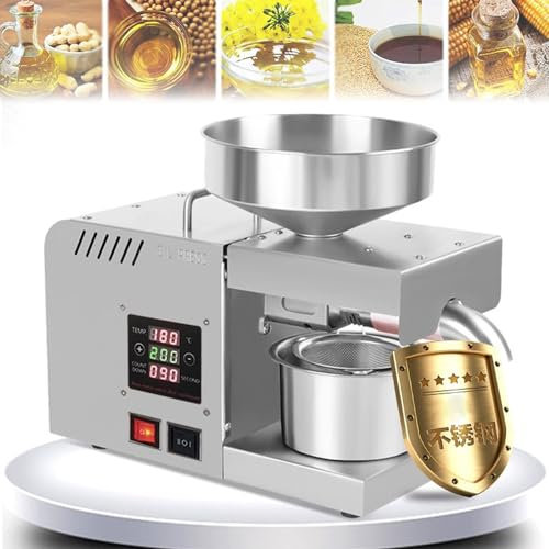 Qiang Presse à Huile Professionnelle Pressoir à Huile Automatique Electric Oil Press Machine Extracteur Huile Essentielles Machine Extraction Huile à Chaud/Froide,Température Réglable,220V