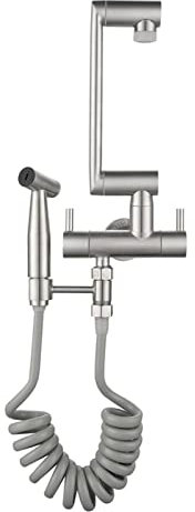 Wasserhähne, Küchenspüle, Wandmontage, nur Kaltwasser, Küchenarmatur, gebürsteter Edelstahl, klappbar, drehbar, mit Pistole, Wandmontage, Wasserhähne