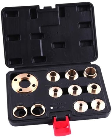 11pcs Brass Router Guide Bush Bushing Set Imperial Size High Precision Router Template Guide Lock with Lock Nut Adapter Router Accessory