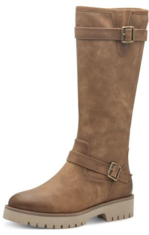 s.Oliver Damen Langschaftstiefel Winter gefüttert, braun, (COGNAC), 39