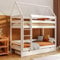 YOUKO Etagenbett Kinderbett 180x80 cm “Bruno” - Hausbett für 2 Kinder mit Leiter- Hochbett Kinder - Holzbett Kiefer Ohne Matratze