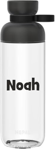Mepal Personalisierte Trinkflasche mit Namen - Wasserflasche für Kinder und Erwachsene - Flasche für Schule & Arbeit - Stoßfest, Auslaufsicher - BPA-frei & Spülmaschinenfest - 700 ml - Nordic black