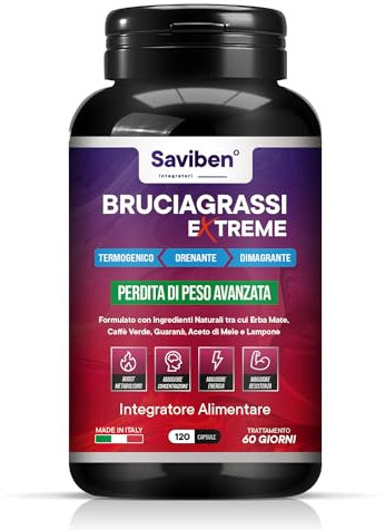 FORMULA AVANZATA Brucia Grassi Potenti Veloci Integratore Termogenico Drenante Forte Dimagrante per Addominali e Pancia Piatta | Pillole Dimagranti Veloci e Efficaci | Uomo Donna 120cps