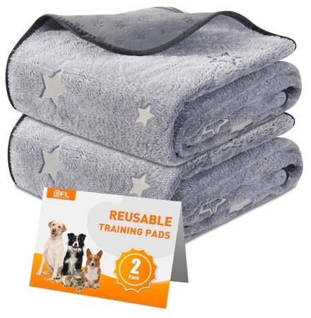 Washable Puppy Pads, 2 Packs Fast Absorption Reusable Puppy Pads, Dog Pee Pad, Waterproof Whelping Pads, Non-Slip Training Pads Pet Playpen Puppy Mat for Floor, Dog Crate -92x92cm