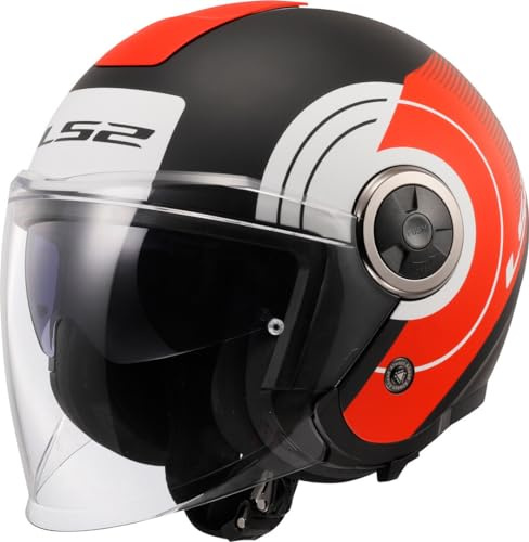 LS2, Jet-Motorradhelm CLASSY DISKO Black Red White, L