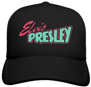 ELVIS PRESLEY Damen Official Merch Blue/Black Logo Trucker Hat Baseballkappe, Schwarz, Einheitsgröße