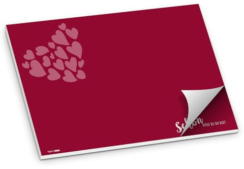 itenga Tischset Platzset Schön DASS du da bist Papier I DIN A3 (59,4cm x 42cm) 50 Blatt I ideal als Gedeckunterlage bei Geburtstagen, Grillpartys, Gartenpartys oder Mottopartys (Bordeaux rot)