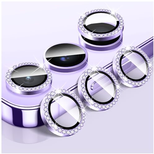 LucBuy Pellicola Protettiva per Obiettivo Della Fotocamera per Samsung Galaxy A35/A55, Pellicola Protettiva per Schermo Della Fotocamera in Vetro Temperato Diamond, Anelli Metallici Singoli