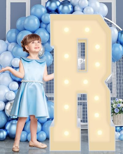 KLUND 4FT Plastic Marquee Letters R Light Up Number Quick Assembly ToolFree