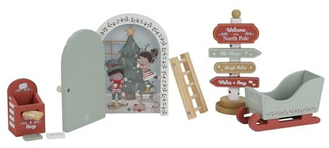 Little Dutch 4871 FSC Holz Wichtel Weihnachtstür-Set - Weihnachten