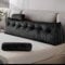 Z-hom Bücherkissen, Keilkissen, Lesekissen Für Bett Und Sofa, Cozy Rückenkissen, Praktisches Seitenfach, Removable Cover, Mit Rundem Kopfkissen (Schwarz, 200 * 50 * 20cm)
