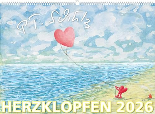 DUMONT - Herzklopfen 2026 – Wandkalender 70x50 cm mit 12 Malereien von Peter T. Schulz („Der Olle Hansen“) und hintersinnigen Zitaten