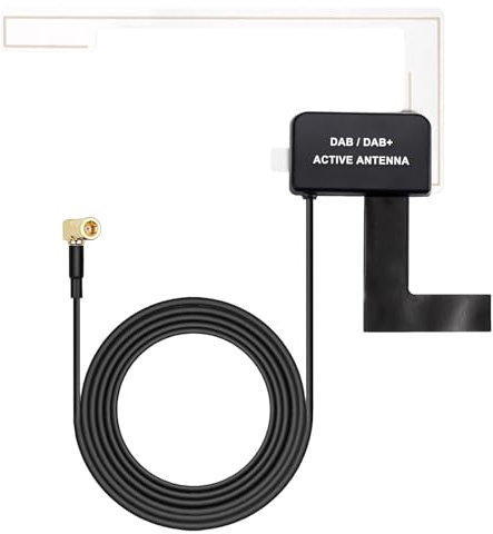 Antenne Dab pour Voiture avec Connecteur SMB, Compatible avec Alpine, Pioneer, JVC, Kenwood, Pure – Antenne Radio Numérique de 3 Mètres, Extension pour Véhicules, Réception Haute Qualité (A)
