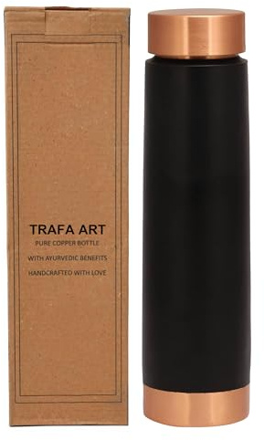 TRAFAART Pencil Kupferwasserflasche Zum Trinken 25 Oz/750 Ml Ayurvedische Auslaufsichere Flasche Für Sport Yoga Und Reisen