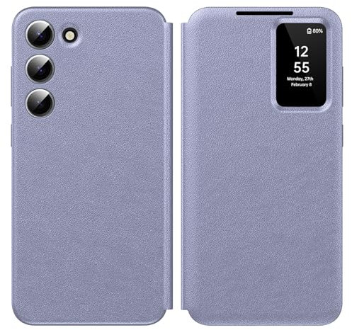 Nshkeji Coque pour Samsung S23 Plus Clear View, Etui Smart View, Flip Folio Cover à Rabat, Étui Portefeuille Galaxy S23 Plus Clear View, 360 Full Clapet Protection Case S23 Plus