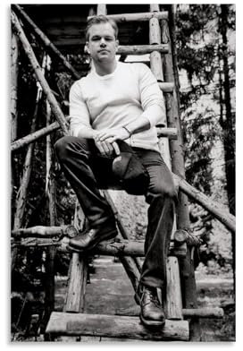 ouweri Poster mit mattem Damon, Vintage-Stil, Schwarz-Weiß, Wandkunst, Gemälde, Leinwand-Kunstwerke, Idee, Raum, ästhetisch, 60 x 90 cm