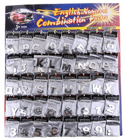 200PCS 3D Silver Auto Emblem Badges - Chrome Letters & Numbers for Cars, Trucks, Motorcycles