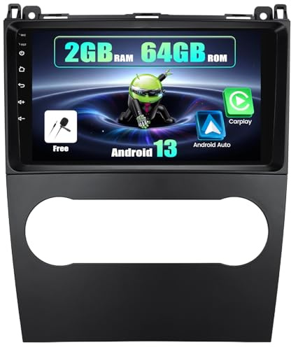 SIXWIN 2+64G Android 13 Autoradio CarPlay pour Mercedes-Benz B-Class/A-Class 2008-2011, 9 Pouce Poste Radio Voiture Bluetooth avec Android Auto/MirrorLink GPS/WiFi/FM/RDS+Camera de recul/MIC