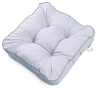 TexDeko® Ecolen Loungekissen Stuhlkissen 60x60x12 cm Sitzauflagen Gartenmöbel Polsterauflagen UV-Schutz & Wasserabweisend Bodenkissen Outdoor Rattanmöbel (Hell-Grau)