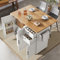 Isla de cocina, Separadores extraíbles, Mueble de cocina, Carro comedor con grano de madera, Armario buffet, Mesa de comedor multifuncional con espacio de almacenamiento, Carro comedor con estantes