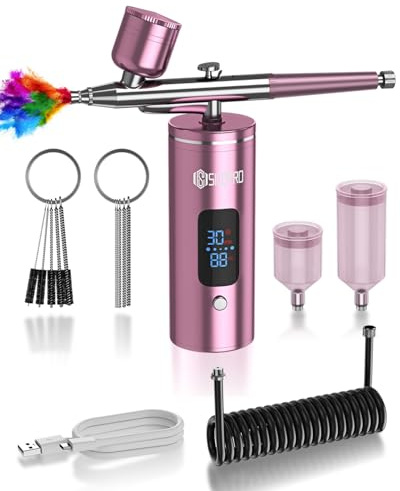 Sicopro Air Brush for Nails, Upgraded Airbrush Gun, Nail Airbrush Machine for Models/Shoes/Cakes/Hair, Nail Airbrush 3 Adjustable Air Pressures