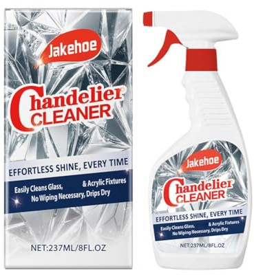 Chandelier Cleaner Drip Dry Spray No Wipe - Instant Drip Dry Formula for Chandeliers,Mirrors, Windows - Leaves No Residue, 237ml(1/2Pcs) (1, One Size)