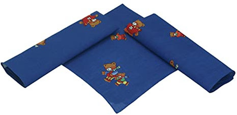 Betz 3er Pack Kinder Nickituch Bandana Kopftuch Halstuch BÄREN mit SCHAL Größe ca. 41 x 41 cm 100% Baumwolle Farben: rot, blau Farbe blau
