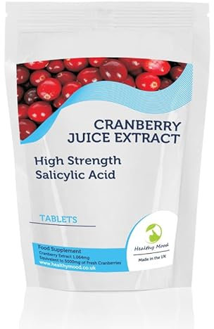 Cranberry Juice High Strength Extract Salicylic Acid 250 Tablets Immune System Prevent Urinary Tract infections HEALTHY MOOD UK Quality Nutrients