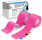 sportanics® Kinesiologie Tape - Kinesiotapes 1x Endlos 500x5cm & 1x Vorgeschnitten 25 Stück (20x5cm), Extra Elastisch & Wasserfest, Sport-Tape, Physio-Tapes für die Muskeln, Rosa [2 Rollen]