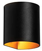 Qazqa - Moderne Wandlampe schwarz mit Messing - Sabbio I Wohnzimmer I Schlafzimmer I Up I Down - Aluminium Zylinder - LED geeignet G9