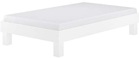 Erst-Holz® Holzbett breites Einzelbett 120x200 Buche Bettrahmen Futonbett mit wählbarem Zubehör V-60.87-12W, Ausstattung:Rollrost und Matratzen inkl.