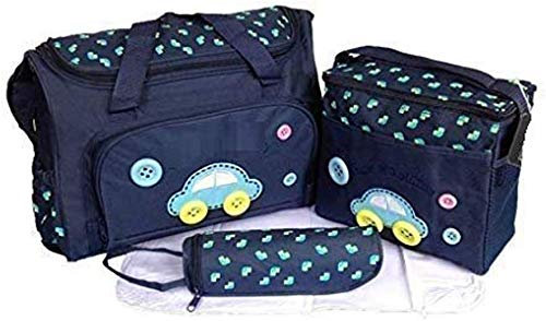 4er-Set Wickeltasche Pflegetasche Babytasche mit große Kapazität Kinderwagen Muttern Multifunktionale Windeltasche Mama Tote Baby-Windel Handtasche Schultertasche Flaschenhalter mit Wickelunterlage