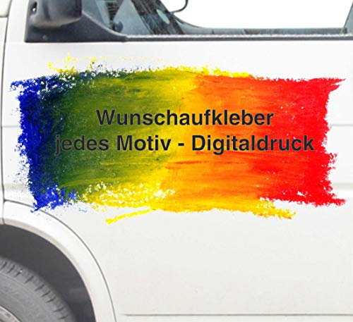 INDIGOS UG Aufkleber mit Wunschtext oder Wunschmotiv - Foto - Schrift - Domain Beschriftung Schriftzug Cartattoo - bis 160 cm - Name Schriftzug Namensaufkleber Sticker selbst gestalten Autoaufkleber