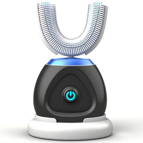 Xiarden Automatisk U-formad ultraljud 360 automatisk tandborste med blekande blått ljus för vuxna
