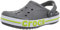 Crocs Bayaband Clogs, Unisex Clogs, Lightweight and Secure Fit Slate Grey/Lime Punch Size 4 UK Men/ 5 UK Women