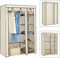 HUOLE Stoffschrank faltbar,hochrollbaren Türen,Faltschrank mit Stange Schrank groß stabil,Stoff Kleiderschrank mit Kleiderstange, Kleiderschrank Höhe 175cm,110 * 45 * 175cm-Beige