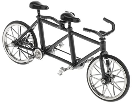 chiwanji Alu Maßstab 1:16 Tandem Fahrrad Modell Nachbildung Spielzeug Sammlerstücke, Freunde, Kollegen Und Klassenkameraden, Schwarz