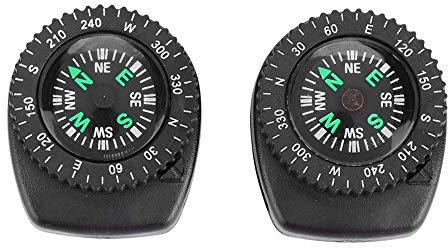 2 Stücke Mini Pocket Kompass Clipper Tragbar Mini-Kompass Taschenkompass Überlebens-Taste Button Kompass Notfall überleben Überlebenskompass Uhrenkompass für Wandern Camping Outdoor-aktivitäten