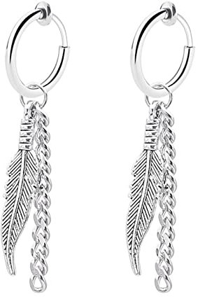 Skcess Ohrhänger Mädchen Silber, Creolen Ohrring Edelstahl Geometrisch Grosse Ohrringe Damen