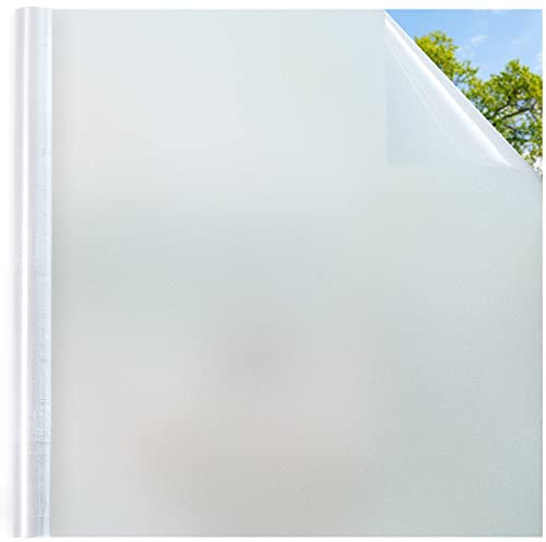 DOWELL Frosted Window Film Privacy Film for Glass Windows 44.5x200cm, Opaque Frosting Cover for Bathroom Bedroom Kitchen and Office Door, Self Adhesive Static Cling Removable without Glue or Residue