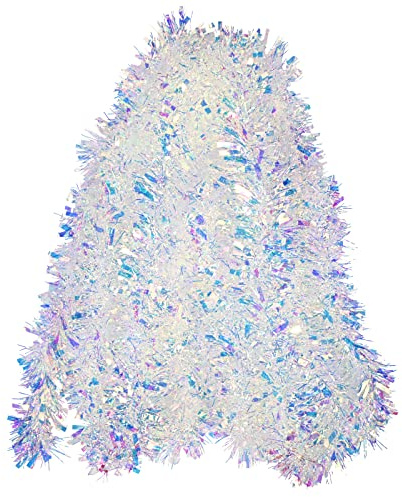 20ft/6m Christmas Tinsel Garland Iridescent Metallic Hanging Garland for Christmas Tree Fireplace Mantle Home Decoration