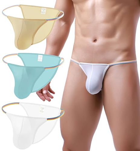 Yomie Perizoma da Uomo colorato Slip Sexy Perizoma Traspirante Bikini a Vita Bassa Mutandine Sexy per Uomo