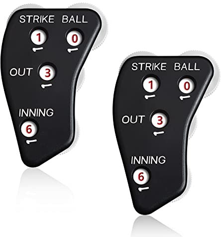 Deekin Baseball-Schiedsrichter-Klicker mit 4 Rädern, schwarz, praktischer Baseballzähler, Clicker für Innings, Scorekeeper, Aufnahmen, Inningsbälle, Softball-Schiedsrichter-Ausrüstung (2 Stück)
