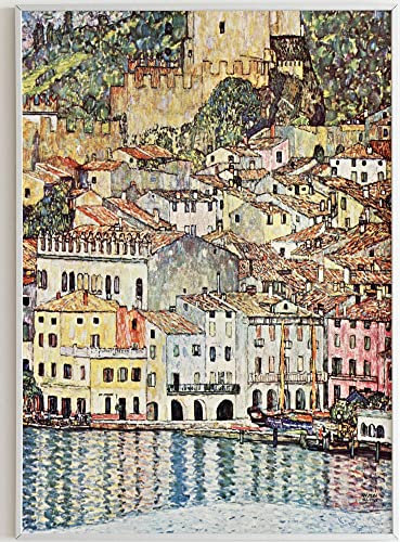 JOPRICO Gustav Klimt Poster Kunstdruck - Malcesine am Gardasee (1913) - Art Nouveau Poster – Kunstdruck in Galeriestandard – berühmte Gemälde Poster – berühmte Bilder Größe 40x50 cm | 16x20 inch