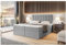 MEBLINI Boxspringbett mit Bettkasten - Gepolstert Doppelbett mit Matratze und Topper - Polsterbett mit Stauraum - Bett mit Kopfteil - Stauraumbett - Erling - 180x200 - H3/Grau Webstoff