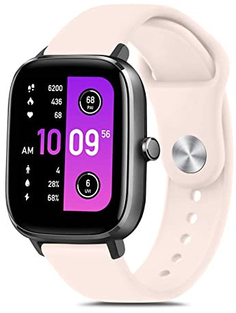 Meliya Correa para Amazfit GTS 2 Mini/Amazfit GTS/GTS 4 / GTS 4 Mini/GTS 3 / GTS 2 / GTS 2e,Correas Suave Silicona Pulseras de Repuesto para Amazfit GTS para Hombres Mujeres(Rosa)