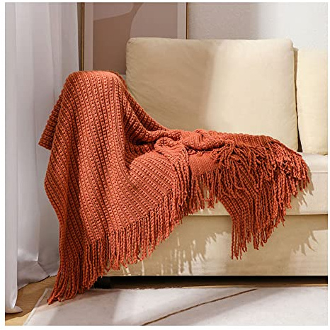 Sofa-Deckenbezug Tagesdecke Büro dekorativ Nickerchen-Decke Kabel gestrickt Warme Bettsofa-Überwurfdecke mit Fransenquaste für Couchbett Jtang