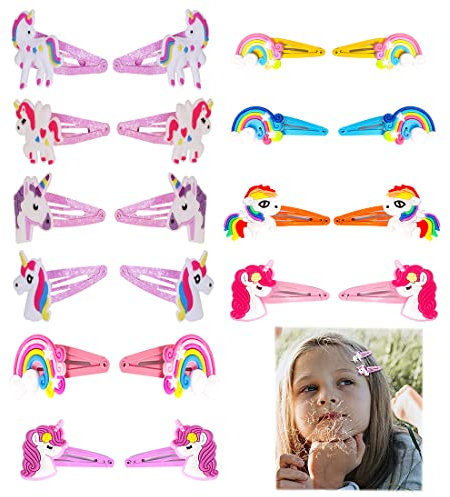 TSLRSA 20 Pcs Einhorn Haarspangen Mädchen Haar Accessoires,Einhorn Haarspangen Mädchen Baby Mädchen Regenbogen Haarspangen Regenbogen Haarspangen Haarspangen mehrfarbig