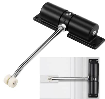 Automatic Door Closer, Adjustable Hydraulic Door Spring Closer for Interior Door, Quiet Auto Door Closing for Interior Door, Safety Door Stopper for Room, Gate Spring with Adjusting Rod and Screws